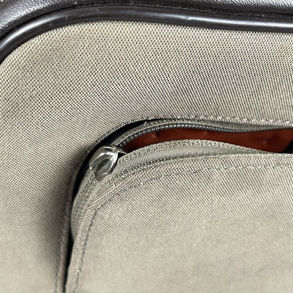 TUMI Achievement 23641MC 2-Way Business Bag Nylon & Brown Leather Tan (Flaws) - Picture 4 of 11